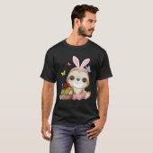 Sloth Bunny Easter Eggs Hunting Rabbit Sloth Happy T-shirt (Voorkant volledig)