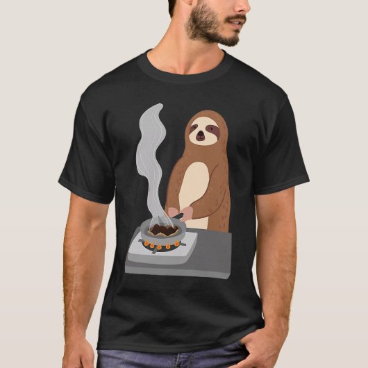 Sloth Burns Food Cooking Hobby Chef Ironic Sloth T-shirt (Voorkant)