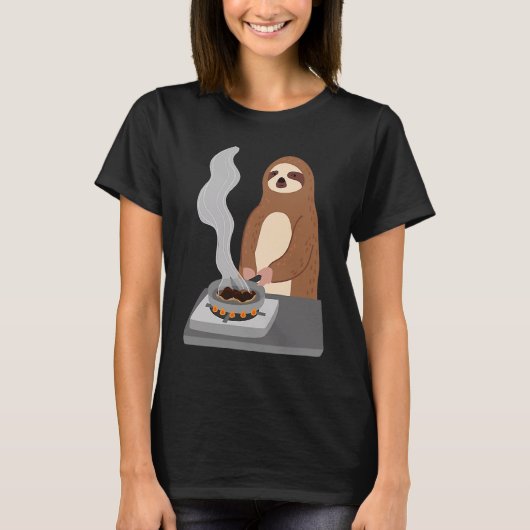 Sloth Burns Food Cooking Hobby Chef Ironic Sloth T-shirt (Voorkant)