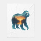 Sloth Camping Lover Fleece Deken (Voorkant)