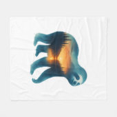 Sloth Camping Lover Fleece Deken (Voorkant (Horizontaal))