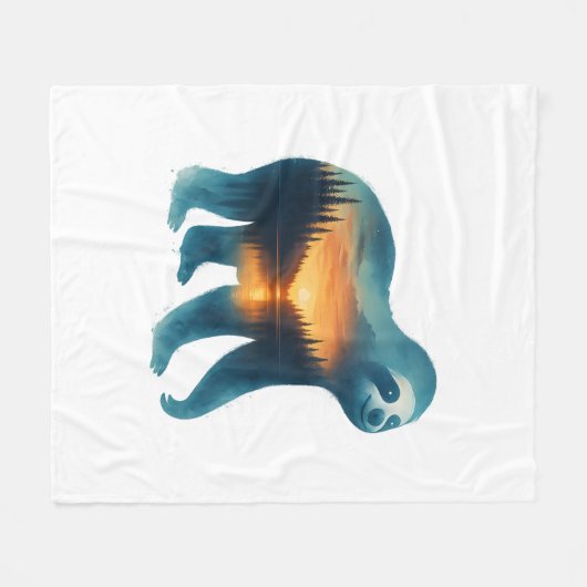 Sloth Camping Lover Fleece Deken (Voorkant (Horizontaal))