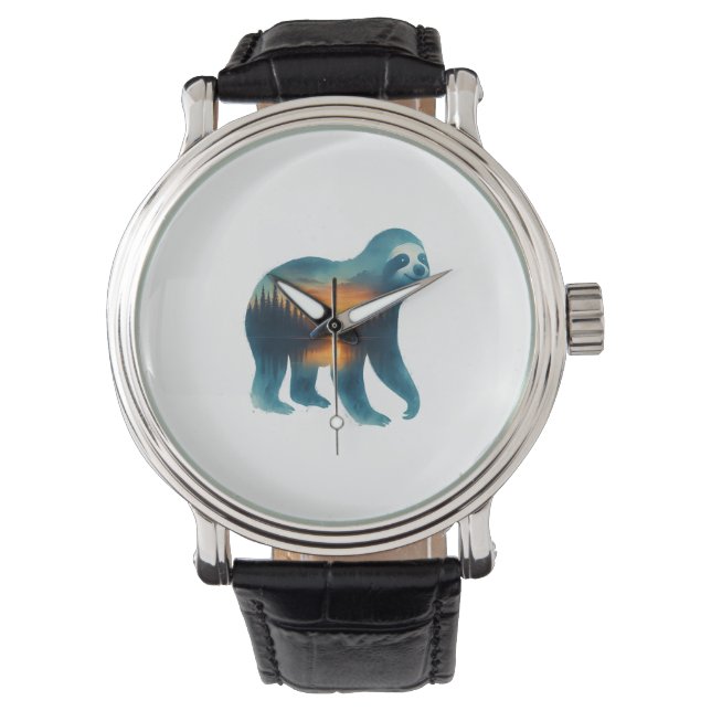 Sloth Camping Lover Horloge (Voorkant)