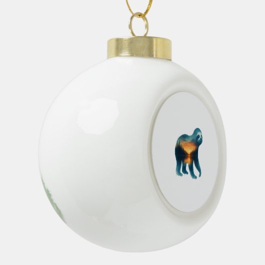 Sloth Camping Lover Keramische Bal Ornament (Links)