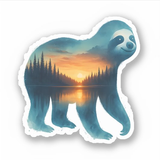 Sloth Camping Lover Sticker (Voorkant)