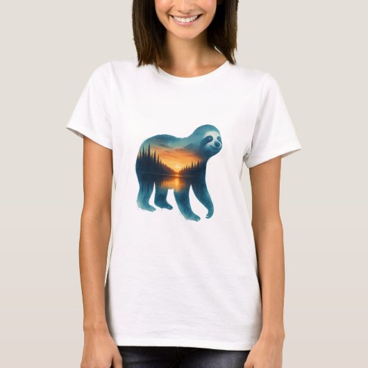 Sloth Camping Lover T-shirt (Voorkant)