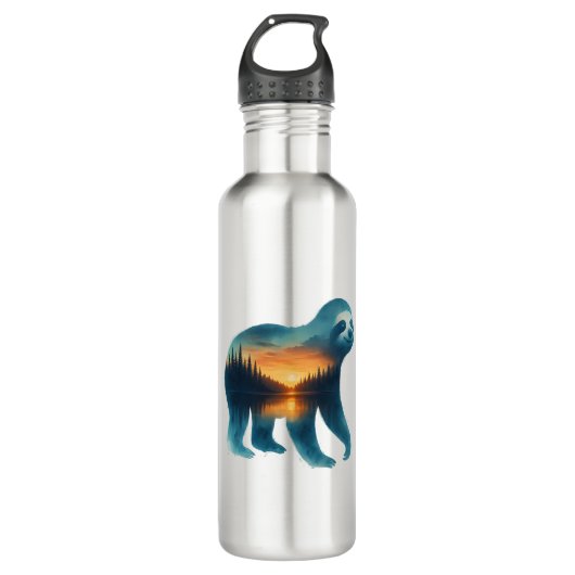 Sloth Camping Lover Waterfles (Voorkant)
