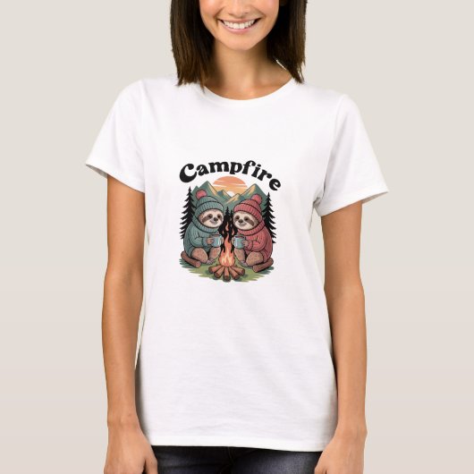 Sloth camping Team Official campfire T-shirt (Voorkant)