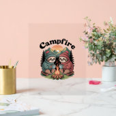 Sloth camping Team Officiële kampvuur Acryl Bord (Huwelijk)