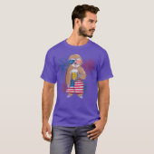 Sloth Cheer Beer Amerikaanse vlag Vuurwerk Dag T-shirt (Voorkant volledig)
