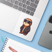Sloth Chill Mood Sticker (Laptop met iPhone)