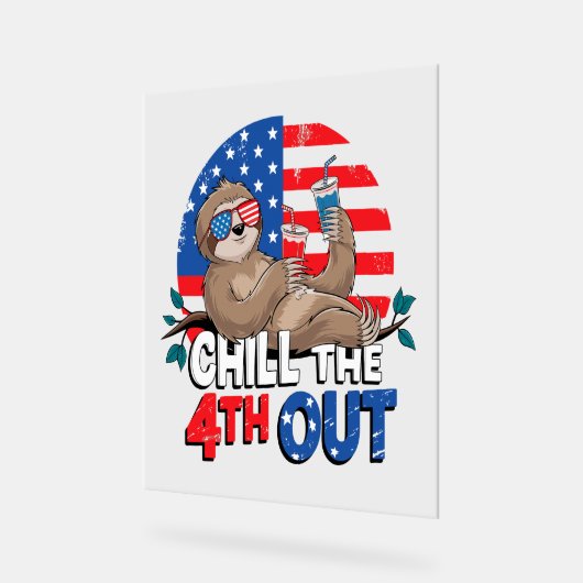 Sloth Chill vierde uit Patriotic USA Acryl Bord (Hoek)