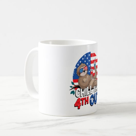 Sloth Chill vierde uit Patriotic USA Koffiemok (Voorkant links)