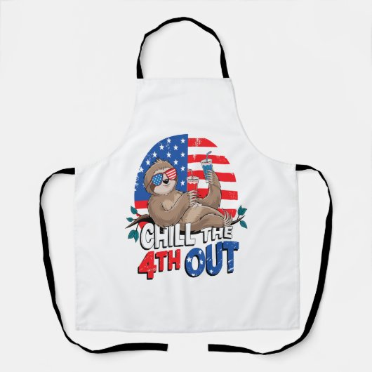 Sloth Chill vierde uit Patriotic USA Schort (Voorkant)