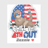 Sloth Chill vierde uit Patriotic USA Sticker (Vel)