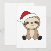 Sloth Christmas Snow Winter Animals Sloths Feestdagenkaart (Voorkant / Achterkant)