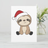 Sloth Christmas Snow Winter Animals Sloths Feestdagenkaart (Staand voorkant)