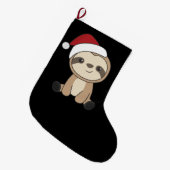Sloth Christmas Snow Winter Animals Sloths Large C Grote Kerstsok (Voorkant (Hangend))