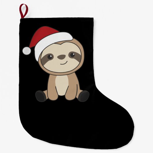 Sloth Christmas Snow Winter Animals Sloths Large C Grote Kerstsok (Voorkant)