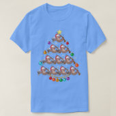 Sloth Christmas Tree Lights Funny Sloth Xmas  T-shirt (Design voorkant)