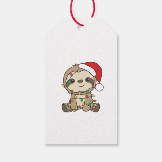Sloth Christmas Winter Animals Sloths Cadeaulabel (Achterkant)