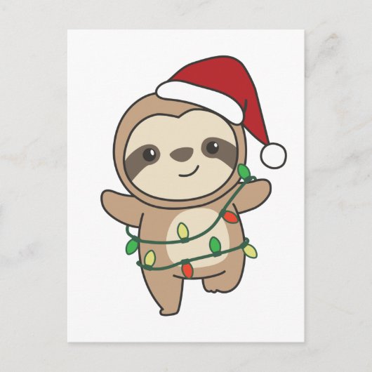 Sloth Christmas Winter Animals Sloths Feestdagenkaart (Voorkant)