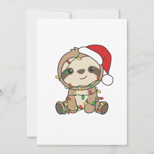 Sloth Christmas Winter Animals Sloths Feestdagenkaart (Voorkant)