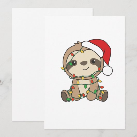 Sloth Christmas Winter Animals Sloths Feestdagenkaart (Voorkant / Achterkant)