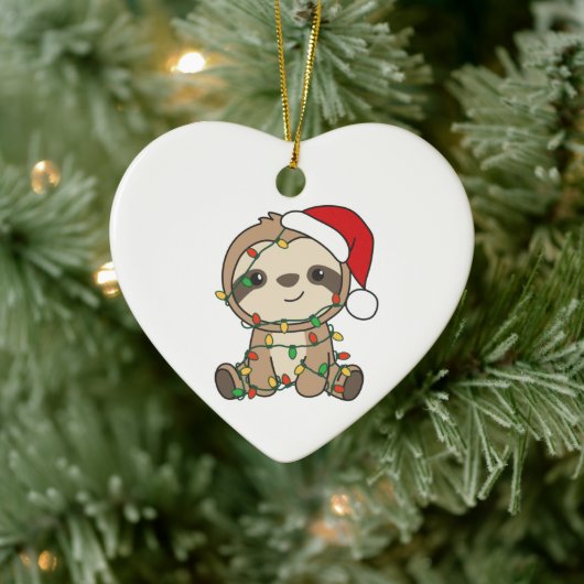 Sloth Christmas Winter Animals Sloths Keramisch Ornament (Boom)