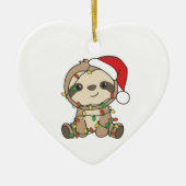 Sloth Christmas Winter Animals Sloths Keramisch Ornament (Voorkant)