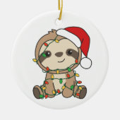 Sloth Christmas Winter Animals Sloths Keramisch Ornament (Voorkant)