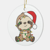 Sloth Christmas Winter Animals Sloths Keramisch Ornament (Links)