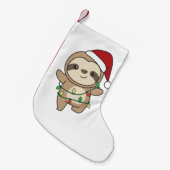 Sloth Christmas Winter Animals Sloths Kleine Kerstsok (Voorkant (Hangend))