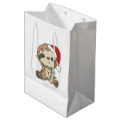 Sloth Christmas Winter Animals Sloths Medium Cadeauzakje (Voorkant Gekanteld)
