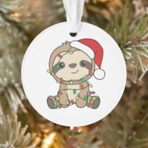 Sloth Christmas Winter Animals Sloths Ornament