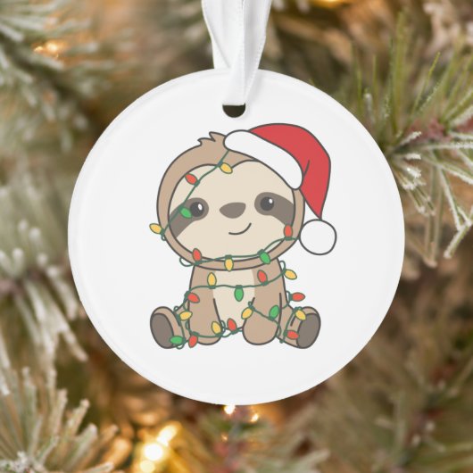 Sloth Christmas Winter Animals Sloths Ornament (Boom)