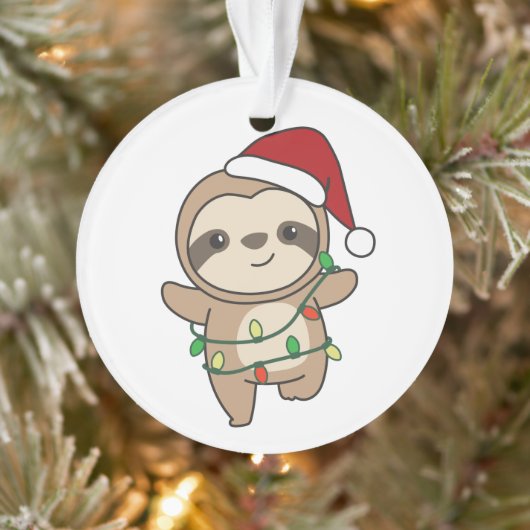 Sloth Christmas Winter Animals Sloths Ornament (Boom)