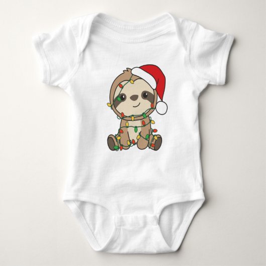 Sloth Christmas Winter Animals Sloths Romper (Voorkant)