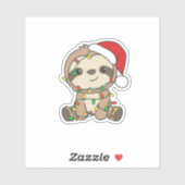 Sloth Christmas Winter Animals Sloths Sticker (Vel)