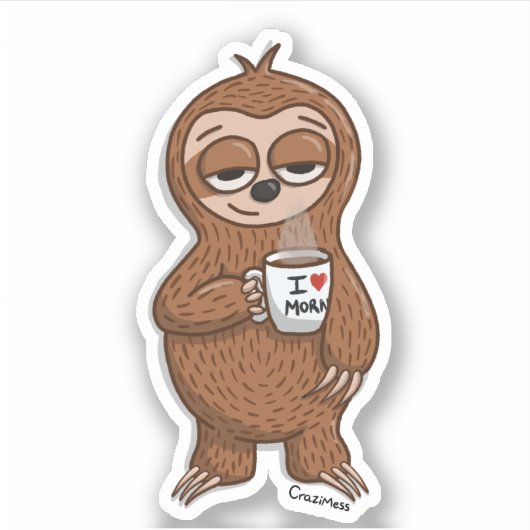 Sloth Coffee Sticker (Voorkant)