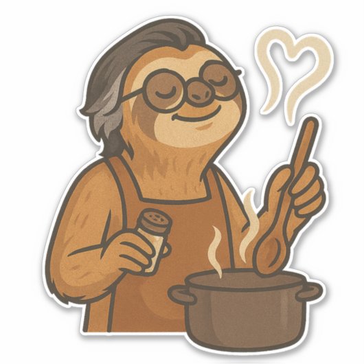 Sloth Cook Sticker (Voorkant)