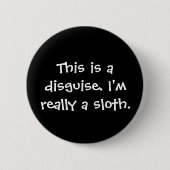 Sloth Costume Ronde Button 5,7 Cm (Voorkant)