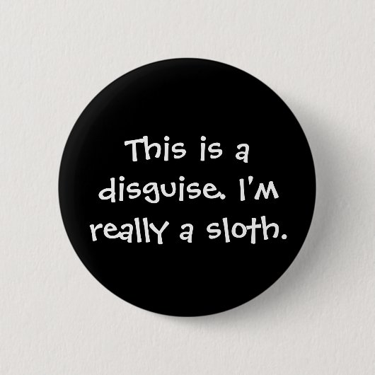 Sloth Costume Ronde Button 5,7 Cm (Voorkant)