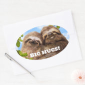 Sloth Couple Ovale Sticker (Envelop)