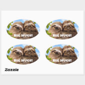 Sloth Couple Ovale Sticker (Vel)