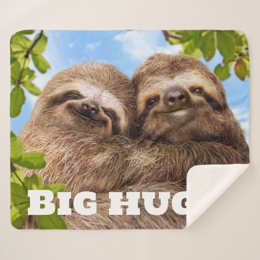 Sloth Couple Sherpa Deken (Voorkant (horizontaal))