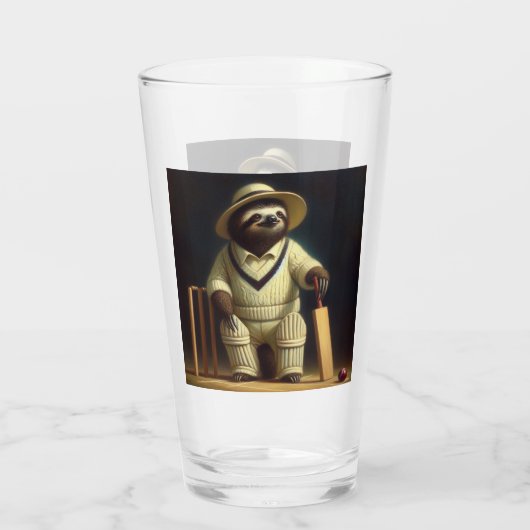 Sloth Cricket Speler Glas (Achterkant)