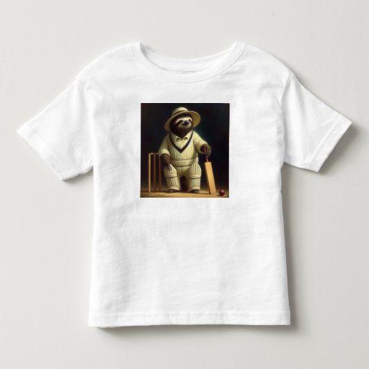 Sloth Cricket Speler Kinder Shirts (Voorkant)