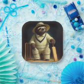 Sloth Cricket Speler Papieren Bordje (Feest)