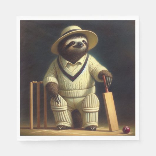 Sloth Cricket Speler Servet (Voorkant)
